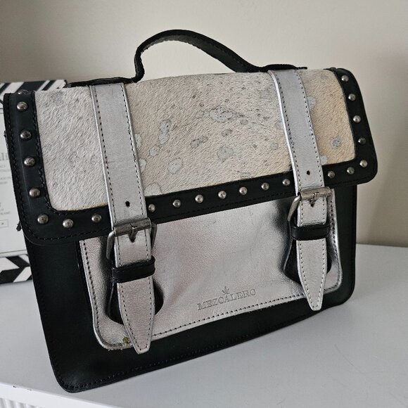 Mezcalero Silver/Cowhide Leather Crossbody Bag - Picture 1 of 7